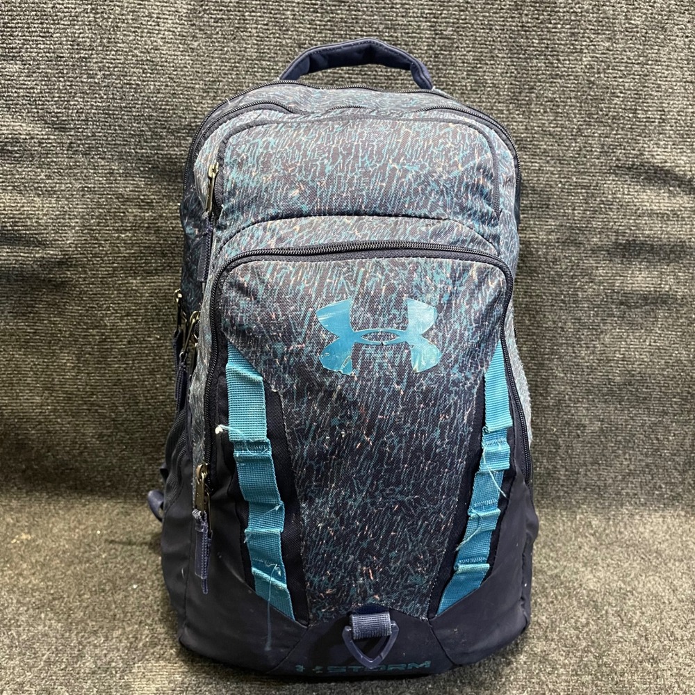 Under Armour 1261825 Teal Blue Patterned Water Resistant Storm‎ Recruit Backpack